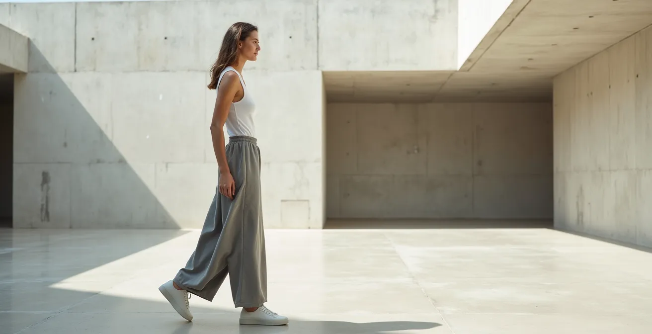 Elegante Wide-Leg Athleisure-Hosen in urbaner Umgebung