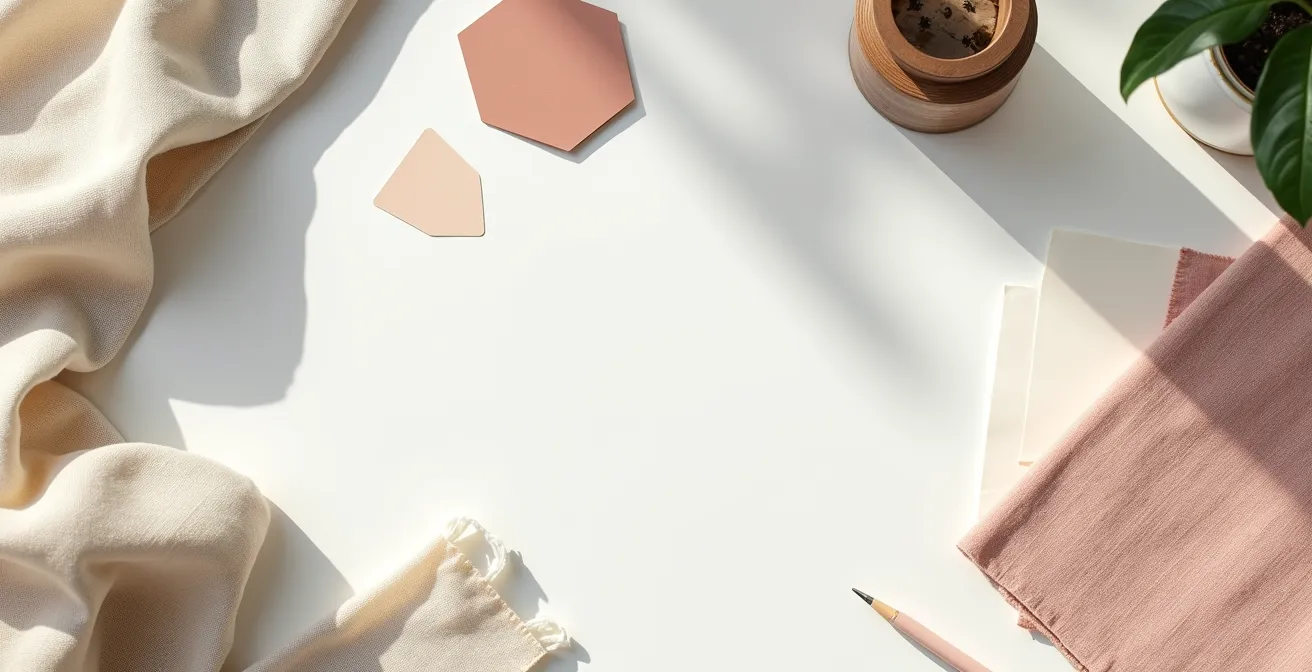 Stilvolles Moodboard mit Stoffen und Farben für persönliche Stilfindung