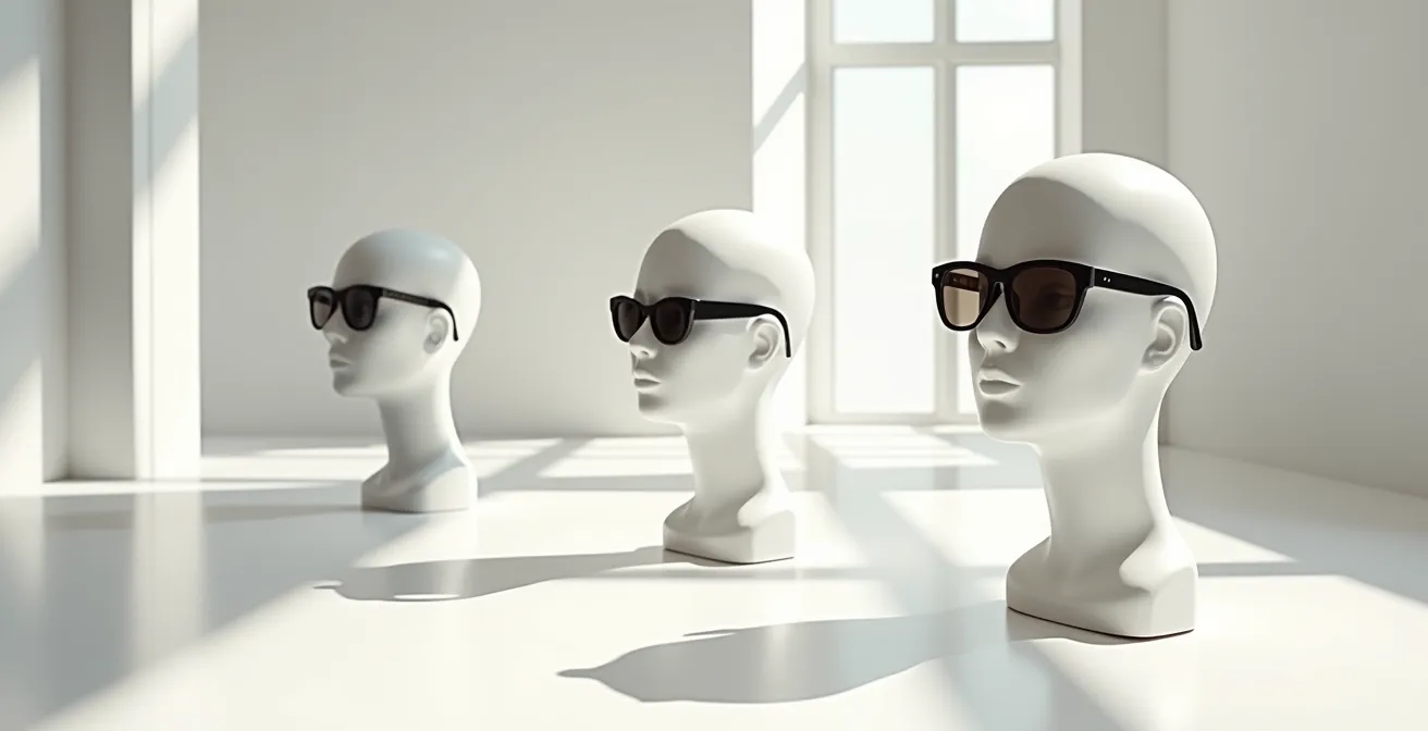 Zeitlose Sonnenbrillen-Ikonen in künstlerischer Darstellung